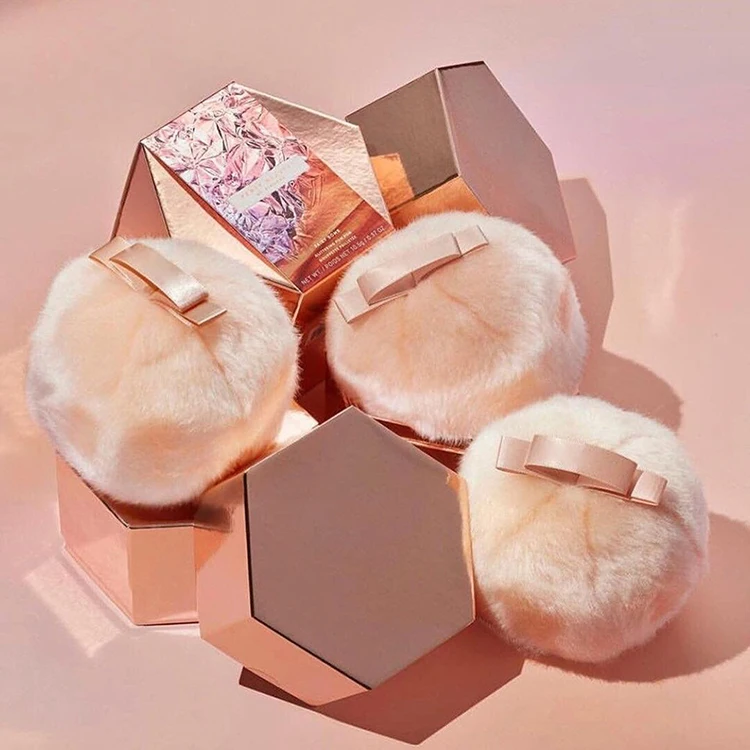 Makeup fairy bomb glittering shimmering flash body face contour cosmetic illuminator plush bronze highlighter ball puff