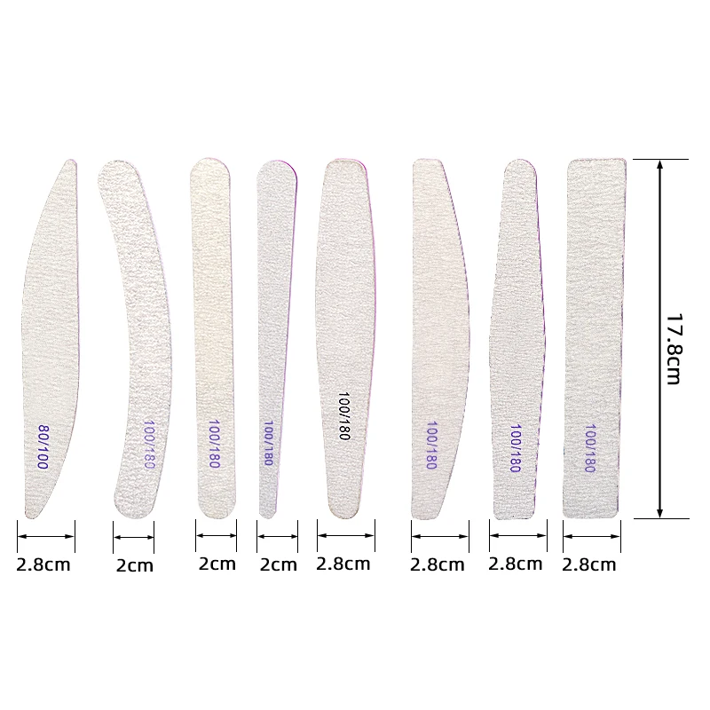 High quality japanese sandpaper zebra white private label 100 180 80/80 grit nail files professional