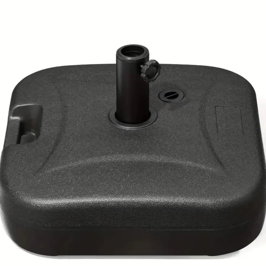 Patio Umbrella Heavy Base Stand Fillable Water and Sand Outdoor Umbrella Base Plastic 50lbs Weight Capacity Table Umbrella Black
