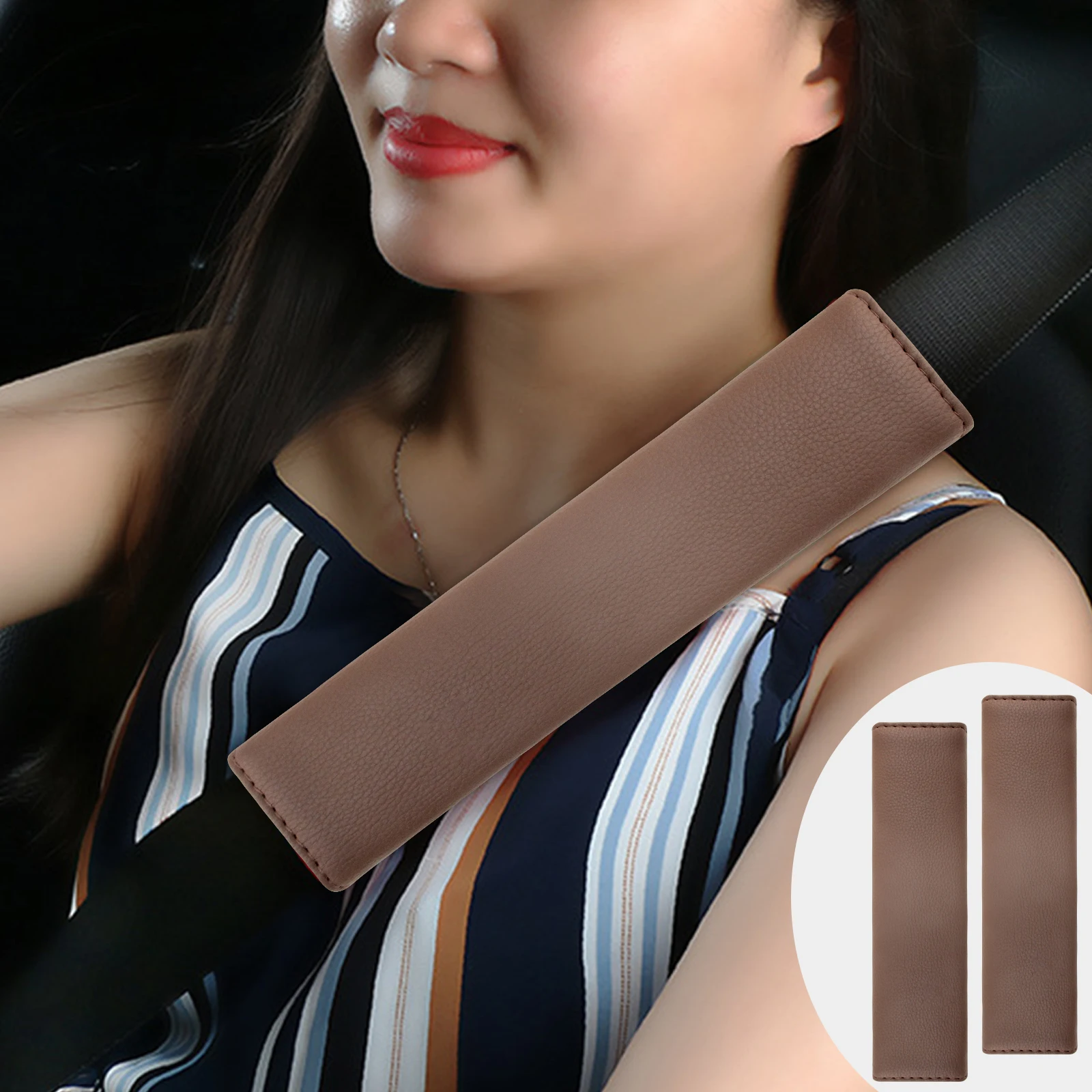 Кожаные накладки для ремня безопасности Boshiho чехол автомобильного из искусственной кожи универсальный защита