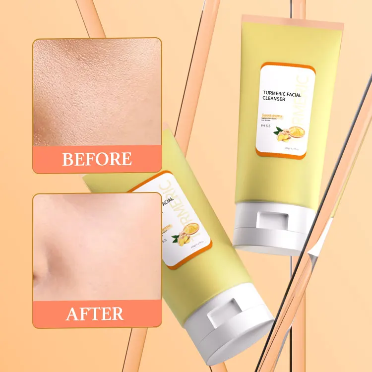 OEM Private Label Improves The Complexion Acne Oil-control Moisturizing Turmeric Gel Facial Cleanser facial foam cleanser