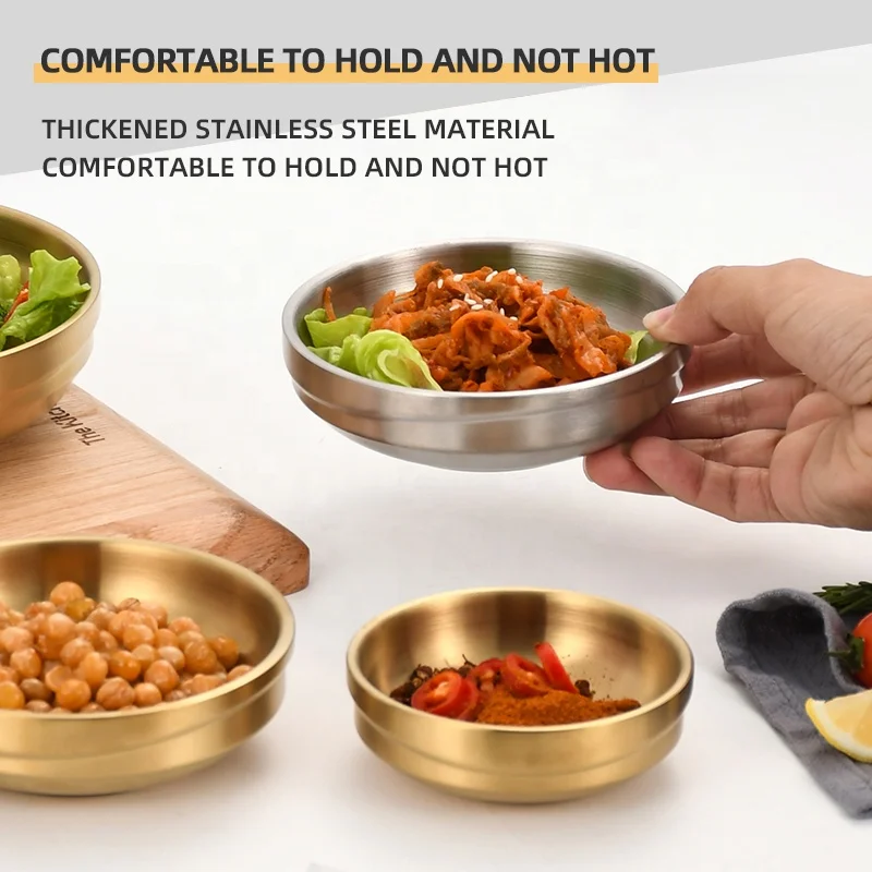 Hot Sale Sauce Dishes Stainless Steel Round Seasoning Dishes Bowls Sushi Dipping Small Dish Bowl Saucers Mini Appetizer Plates