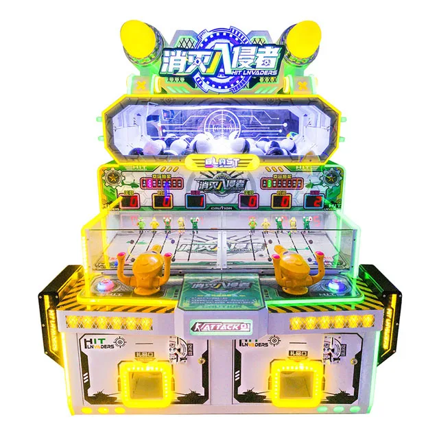 Colorfulsky Destroy the Invaders 2 players ball shooting game winning gifts machine