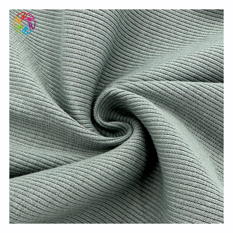 Custom 1x1 rib knit fabric nylon spandex rib fabric ribbed knitted stretch fabric for warm sweater