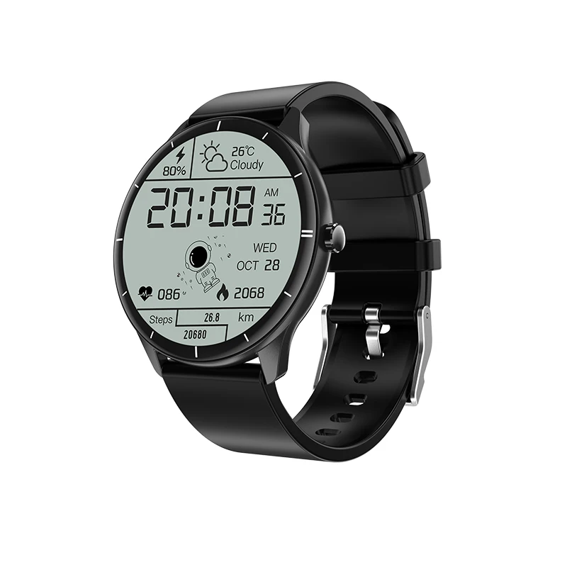 New Round lady sportsmart watch bracelet woman blood oxygen body temperature waterproof smartwatch custom rubber wristband pink