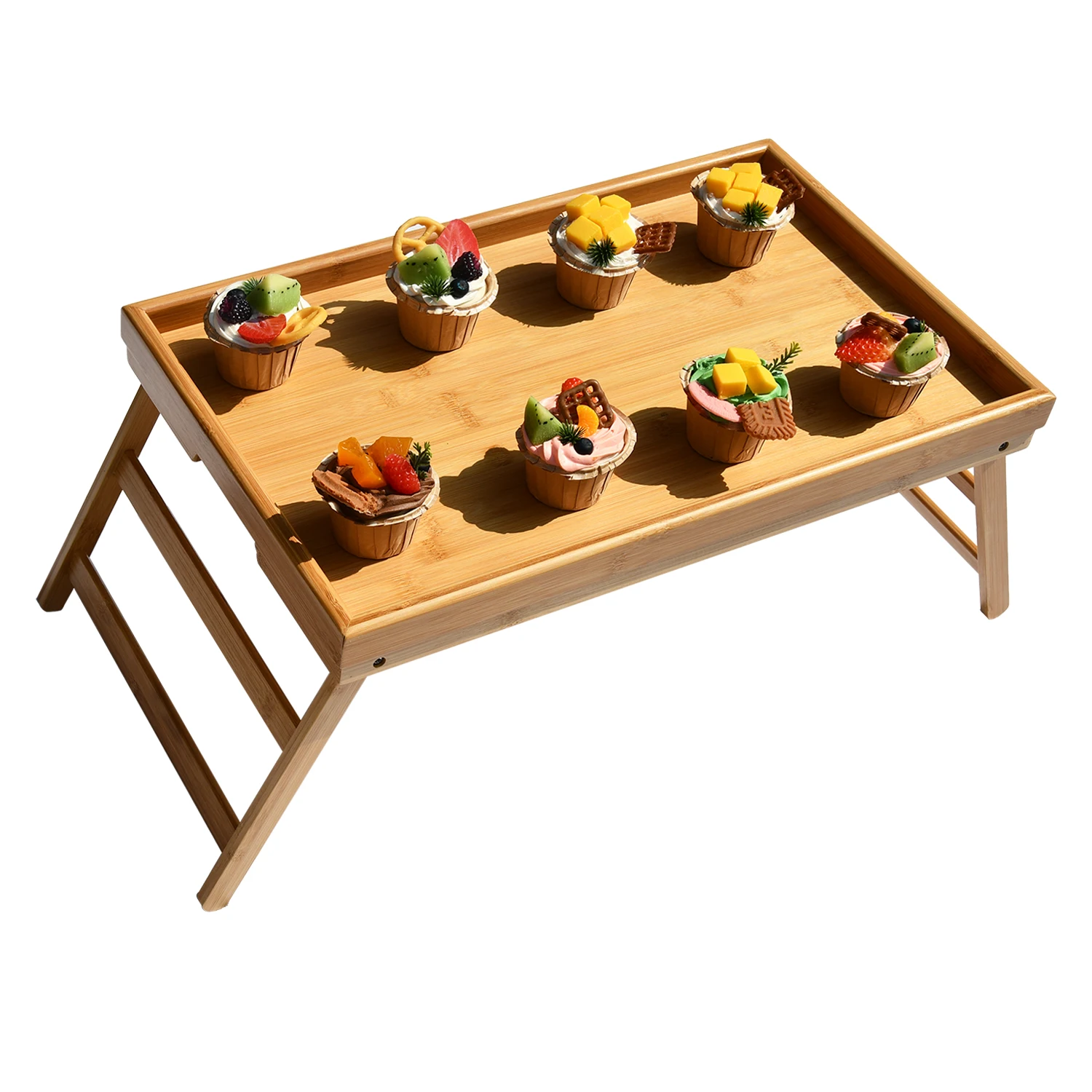 Modern Bamboo Outdoor Picnic Furniture Folding Snack Table With Legs Easy Children Art Craft Study Activity