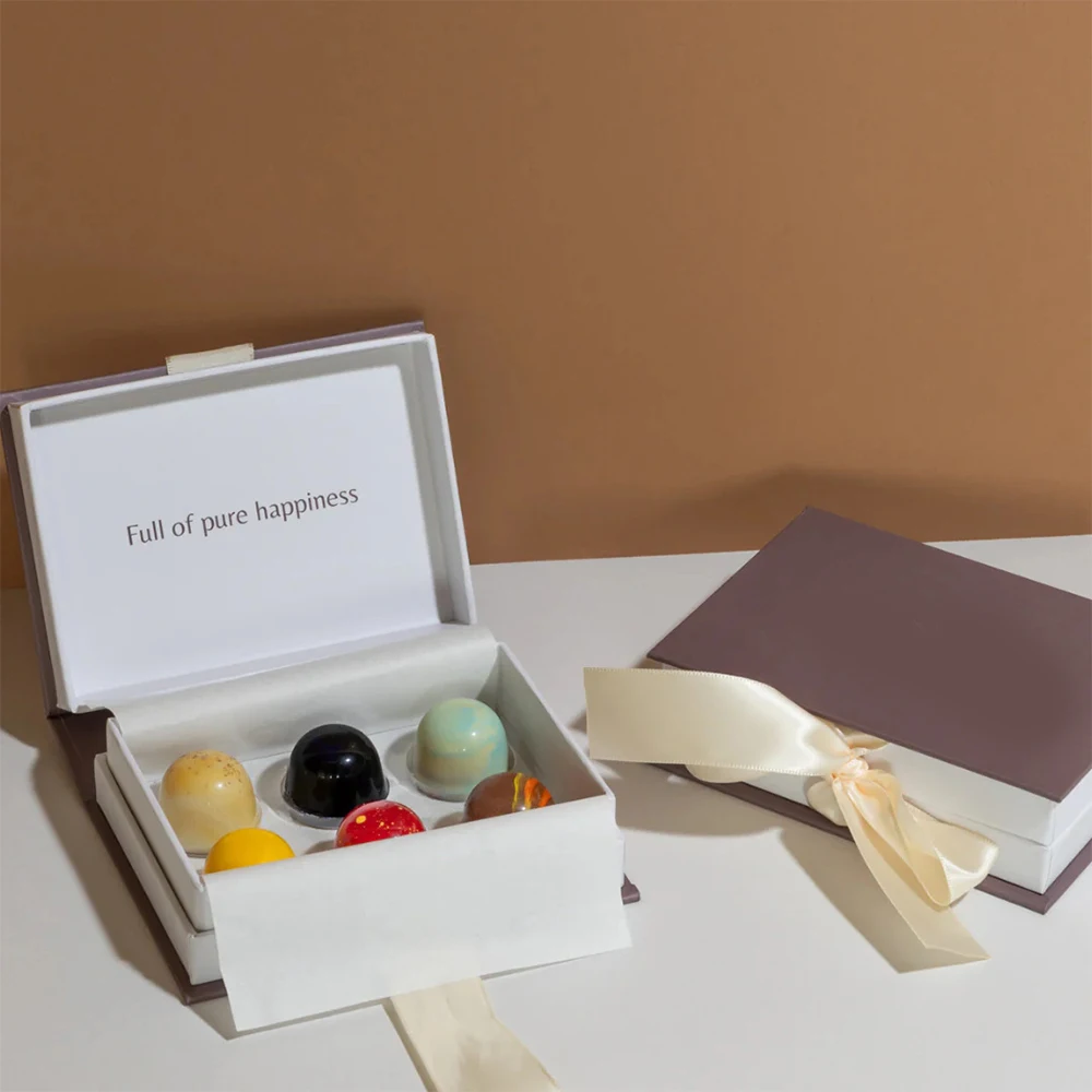 Роскошная картонная подарочная пищевая бумажная книжная Форма Шоколадный Бонбон упаковочная коробка