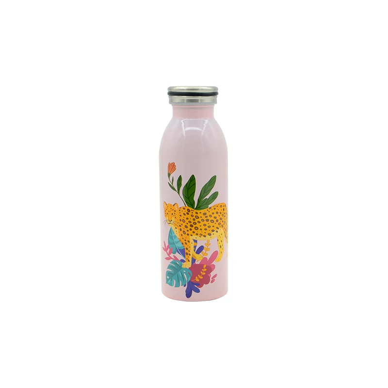 
2021 new style 500ml Food Grade Stainless Steel Vacuum Milk Water Bottle Thermo Tumbler Flask for Children Gift Custom 