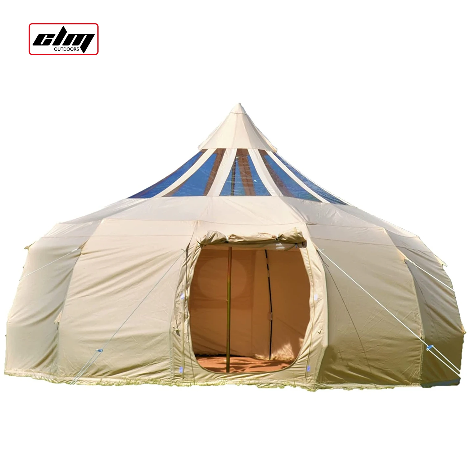 CLM Custom Glamping Tent Wall Yurt House Family Tent Fire Resistant Outdoor Cotton Canvas Lotus Belle Tent