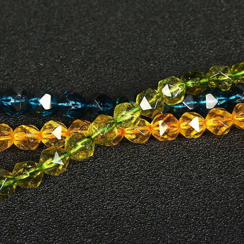 Wholesale Blue Crystal Faceted Super Seven Olive Transparent Irregular Topaz Quartz Loose Beads Crystal