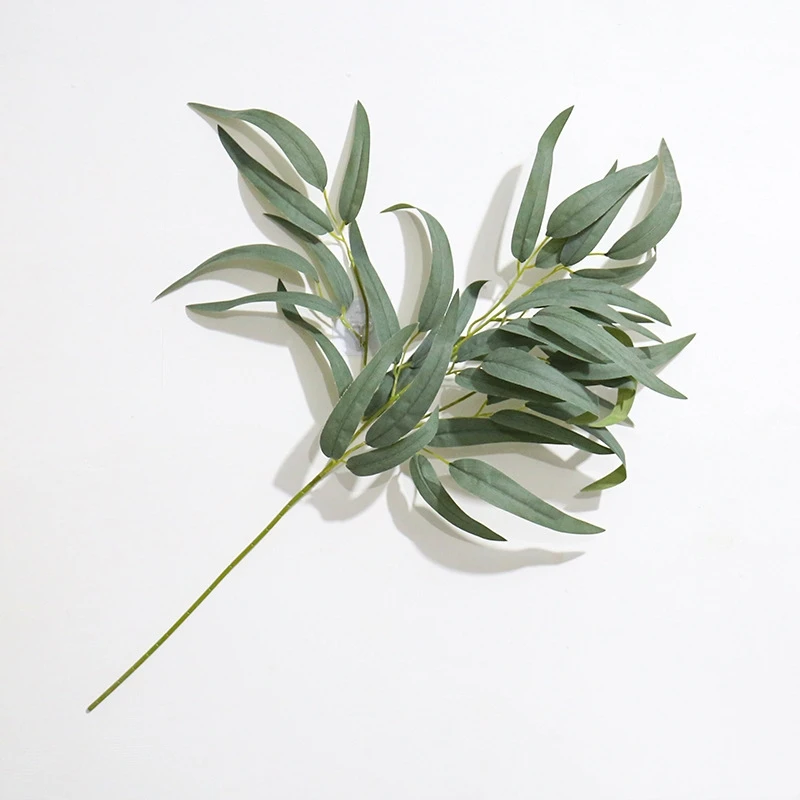 Yopin-2216 High Quality Silk Willow Leaf Wedding Artificial Long Willow Leaves Bunch