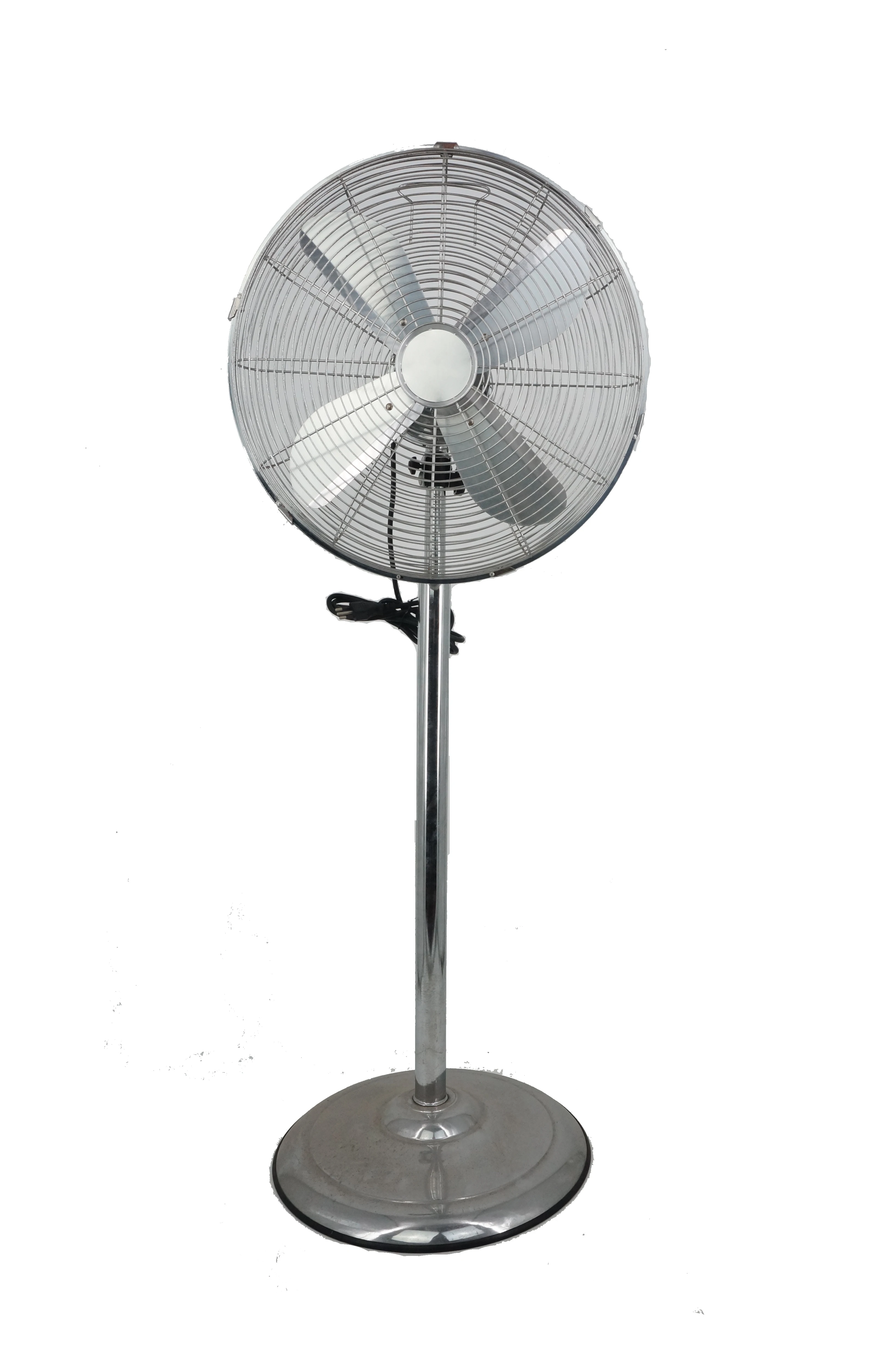 Oscillating stainless steel base gold silver strong power 14 Inch 4 metal blade large industrial stand pedestal fan