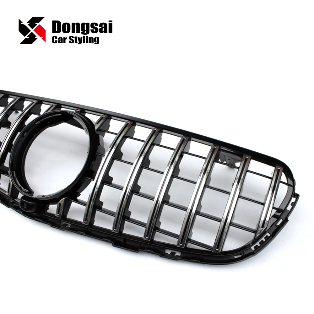 ABS Silver GTR Front Bumper Grille Grill Mesh for Mercedes Benz GLC63 W253 AMG 2015+
