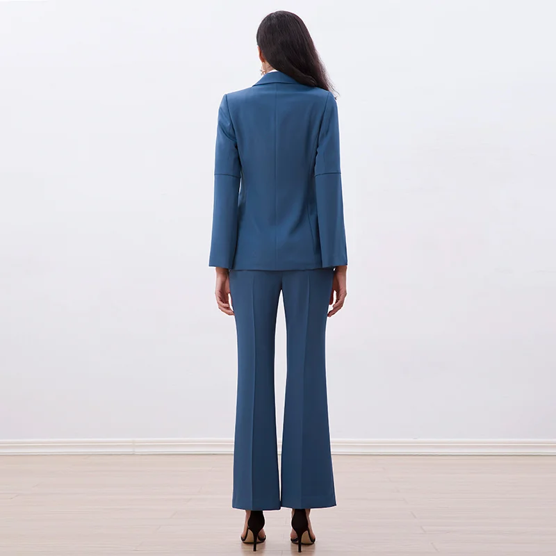 NJ235 Blazers ladies blue women coat career office work wear clothing formal jackets