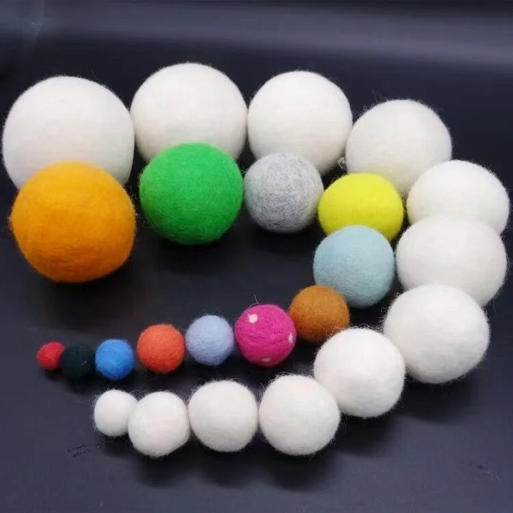 Newest Natural Eco Friendly Washing Machine Laundry Clean Ball Organic Natural Reusable 100% Wool Softener Wool Felt Dryer Balls