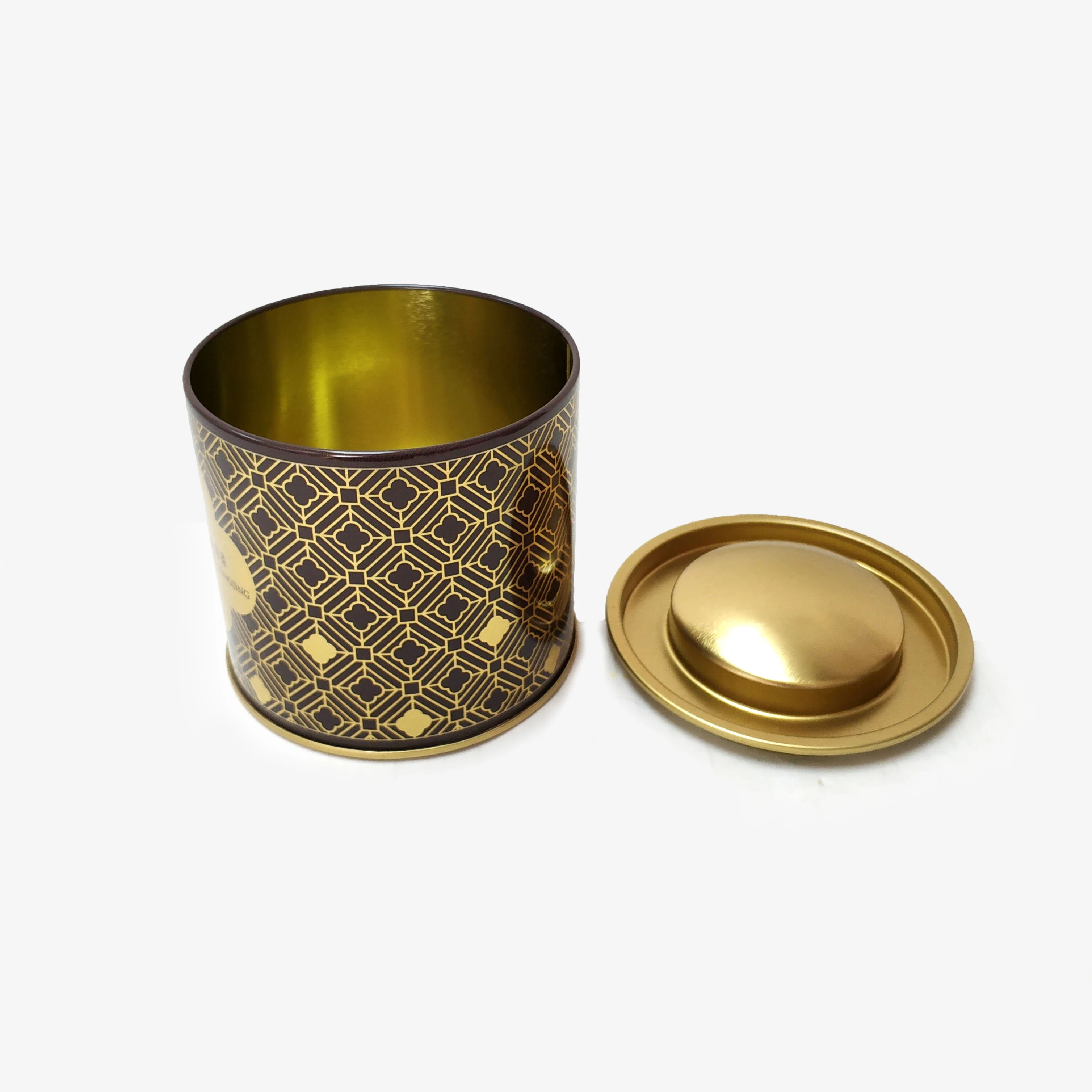 Custom Printing Stackable Tinplate Cookie Tin Cans Round Shape Metal Can For Tea