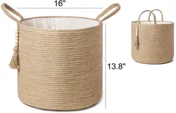 Newest Design Small Cotton Rope Plant Basket - Water Hyacinth Basket Woven Flower Pot with Handle