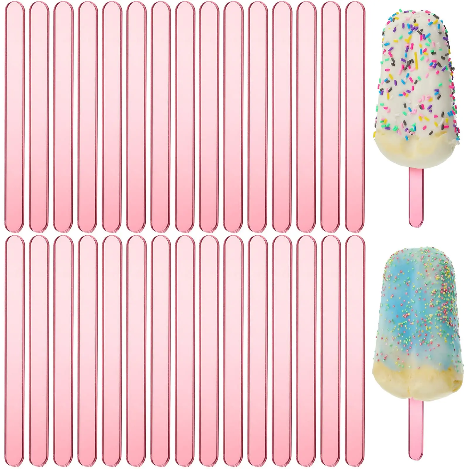 Wholesale Popsicle Stick Reusable Wrapper Acrylic 1*11 CM Ice Cream SticksPopular 2 buyers