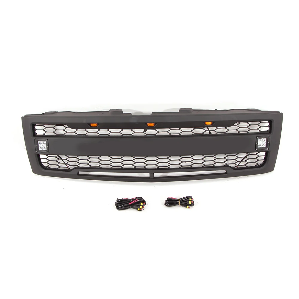 Spedking Front car grille with light for Chevrolet 07-13 silverado 1500