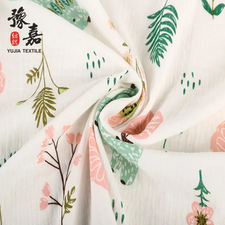 Free sample super soft printed muslin 100% cotton baby bedding&clothing fabric