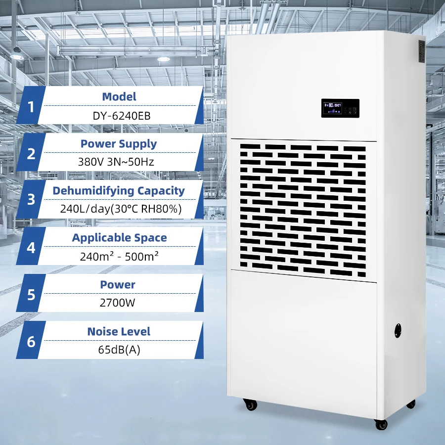 Deye DY-6240EB 240л портативный воздухоочиститель воздуха для большого помещения промышленный осушитель бассейна