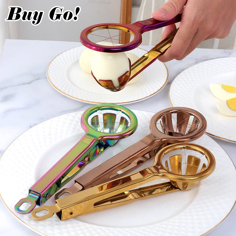 Kitchen Egg Slicer Cutting Egg into a Flower Shaped Handheld Stainless Steel Egg Cutter