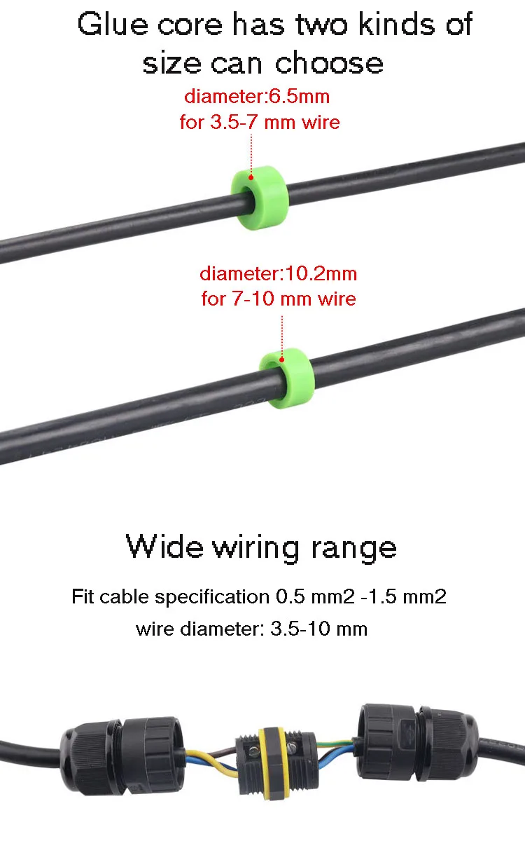  Электрическая нейлоновая PA66 КАБЕЛЬНАЯ СОЕДИНИТЕЛЬНАЯ КОРОБКА UL94V-2 Водонепроницаемая мини-распределительная коробка светодиодная осветительная IP68 Соединительная трубка