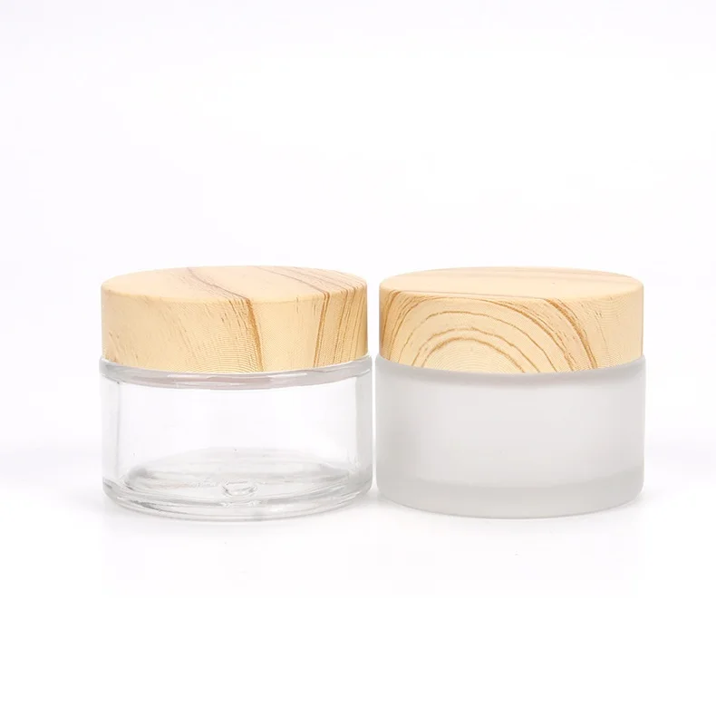 Packaging Container Amber Clear Frosted Empty Custom 15G 20G 30G 50G 100G 150G Body Face Cream Frosted Cosmetic Glass Jars