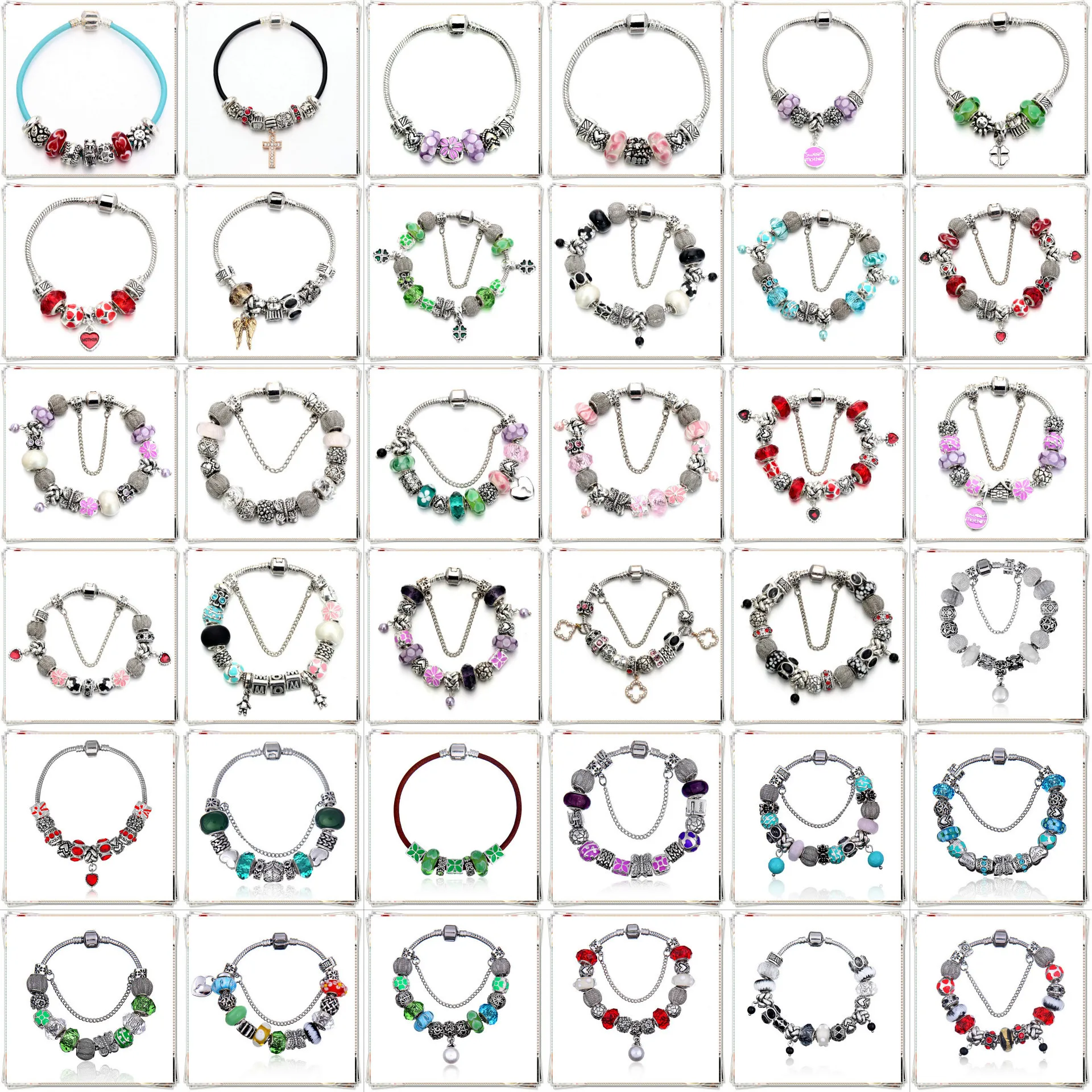 Amazon Hot Selling Cartoon  Gift Box Charm Bracelet DIY Handmade Jewelry Charm Bracelet Making Kit