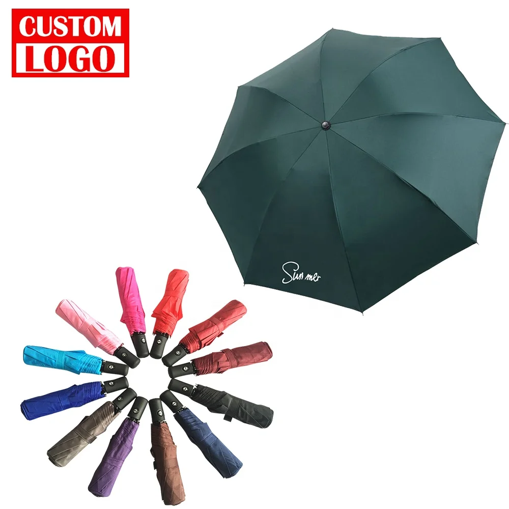 Promotional Logo Printed Windproof High Quality Custom Folding Umbrellas Rain Umbrella With New Style