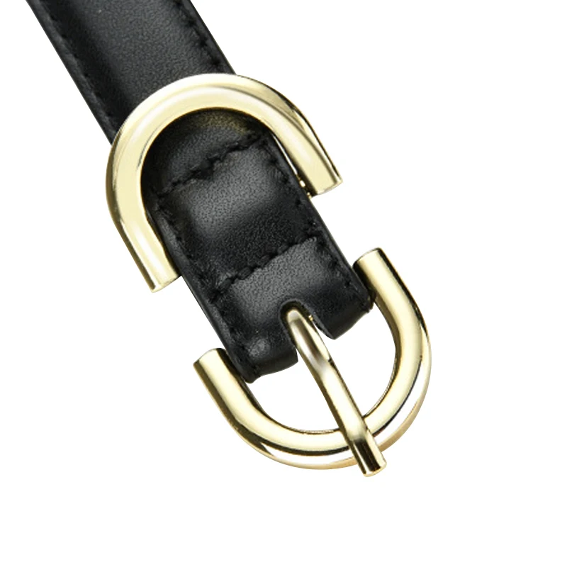 Оптовая продажа, высококачественный классический ремешок из натуральной воловьей кожи с двойной металлической пряжкой для женщин