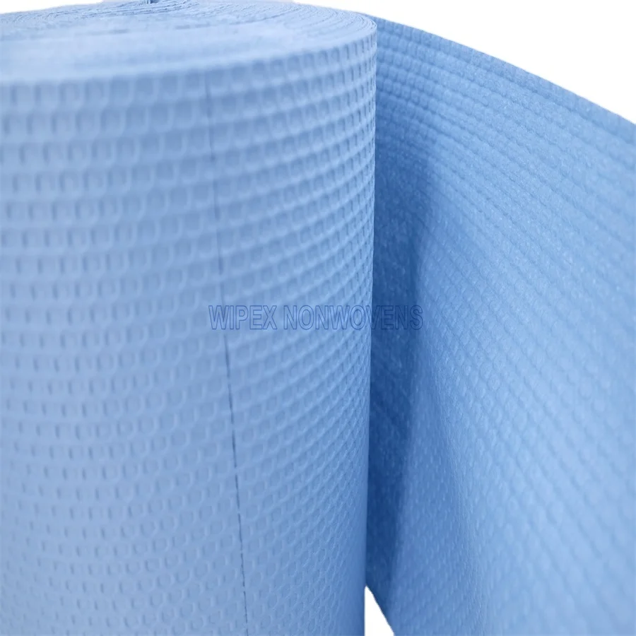 Big Wipes Roll Hexagon Perforated Industry Wipes Oil Heavy Duty Absorbent Wipes for Manufacturing Cleaning