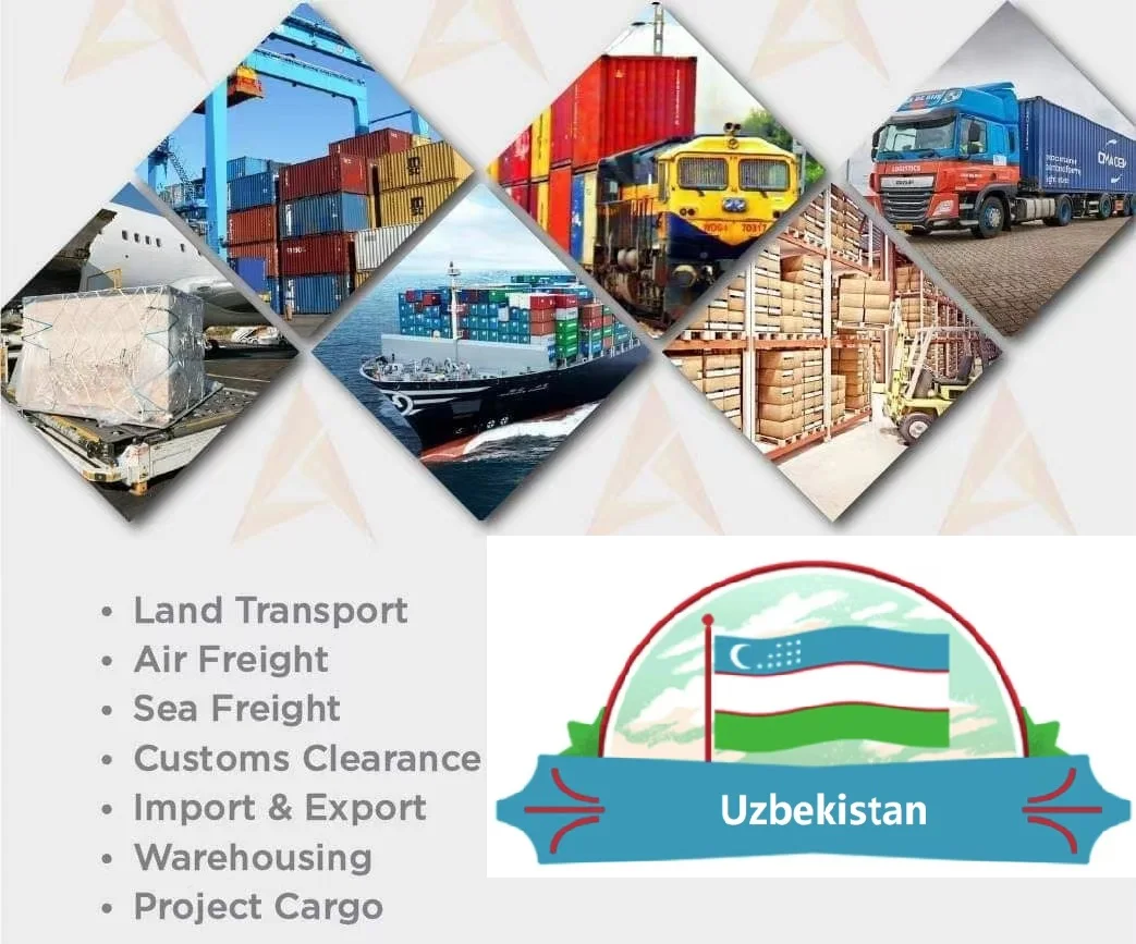 Consolidation door to door service DDP land freight forwarder China shipping rate To Uzbekistan Central Asia