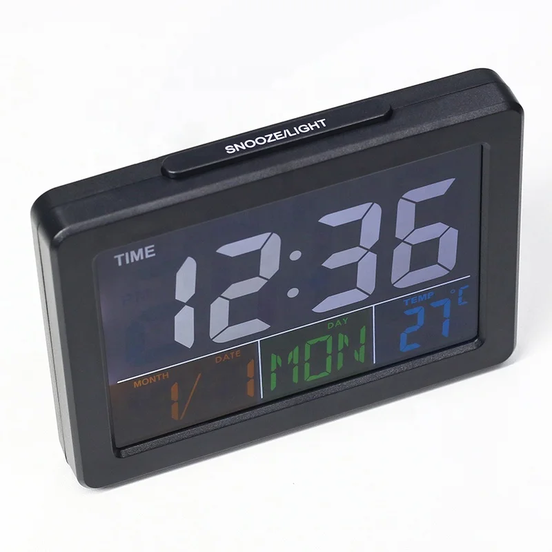 KH-CL136 Big LCD Color Screen Calendar Large Digital Desktop Clock with Day and Date