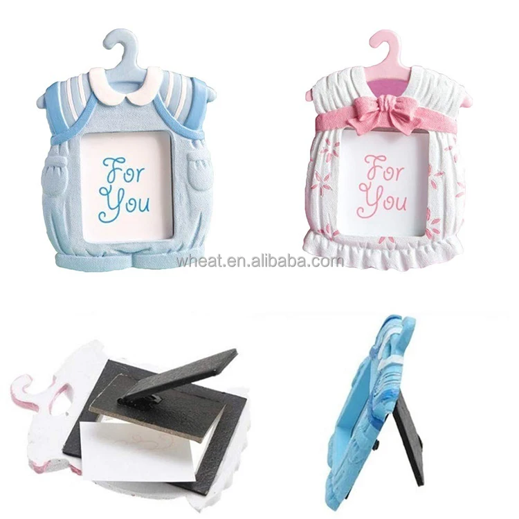 Baby Show Favors Blue and Pink Color Gifts Resin Cute Baby Themed Photo Frame