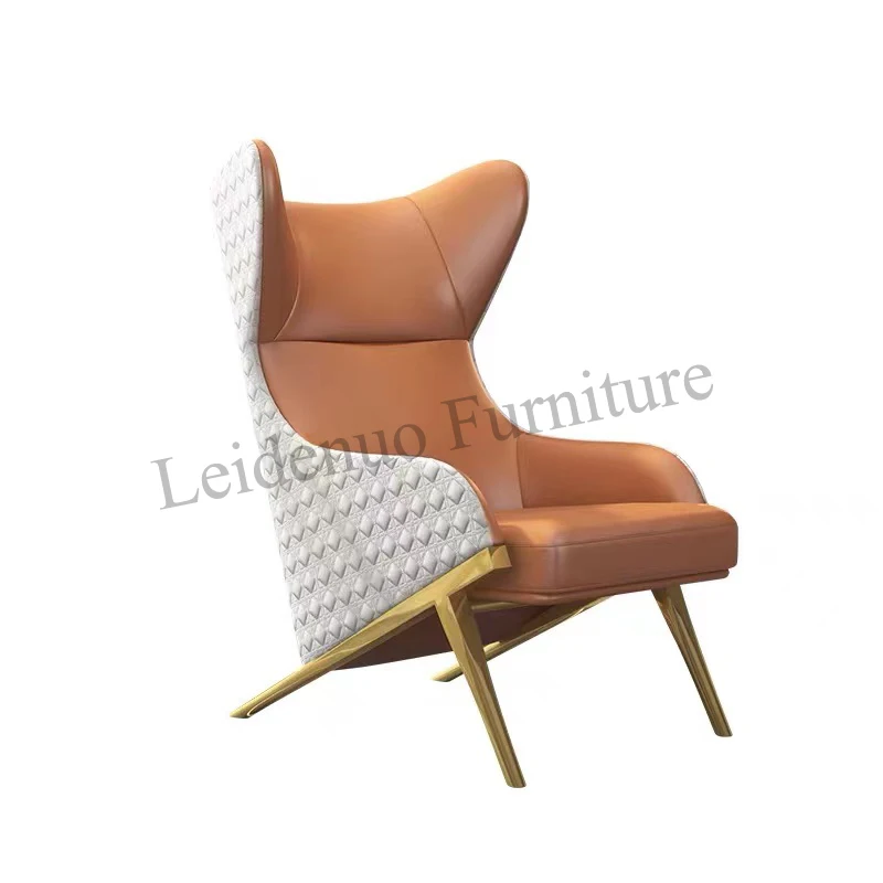 home furniture drawing room leisure chair Italian luxury villa modern velvet accent high back lounge wing back chairs
