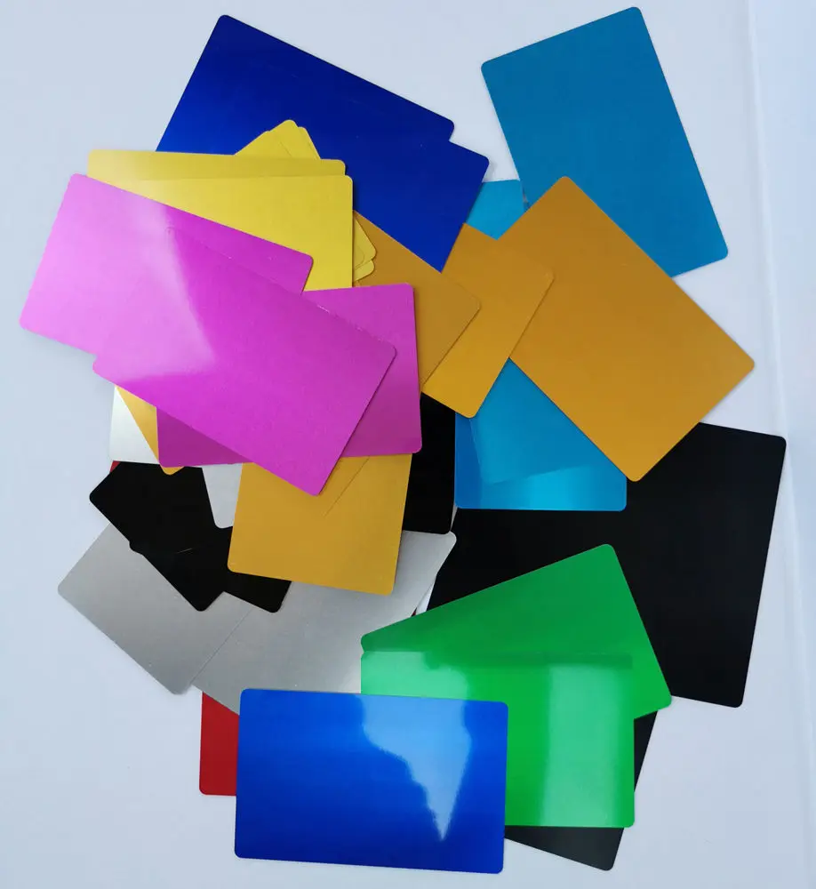 Wholesale  CNC Engraving  Laser Logo Printing 50 Pcs/Set Blank Material Aluminum Metal Business Cards