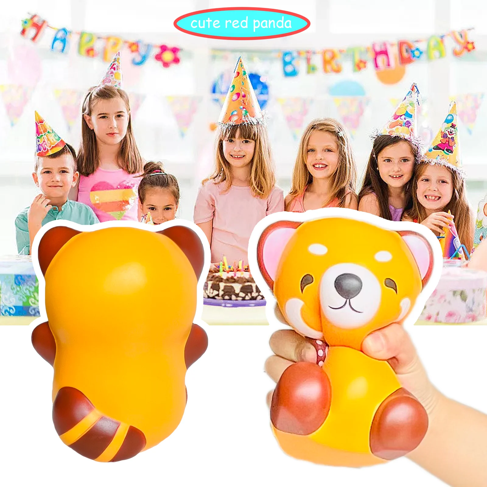 Милая красная панда медленно поднимающаяся мягкая игрушка подарок на день рождения енота для детей снятия стресса