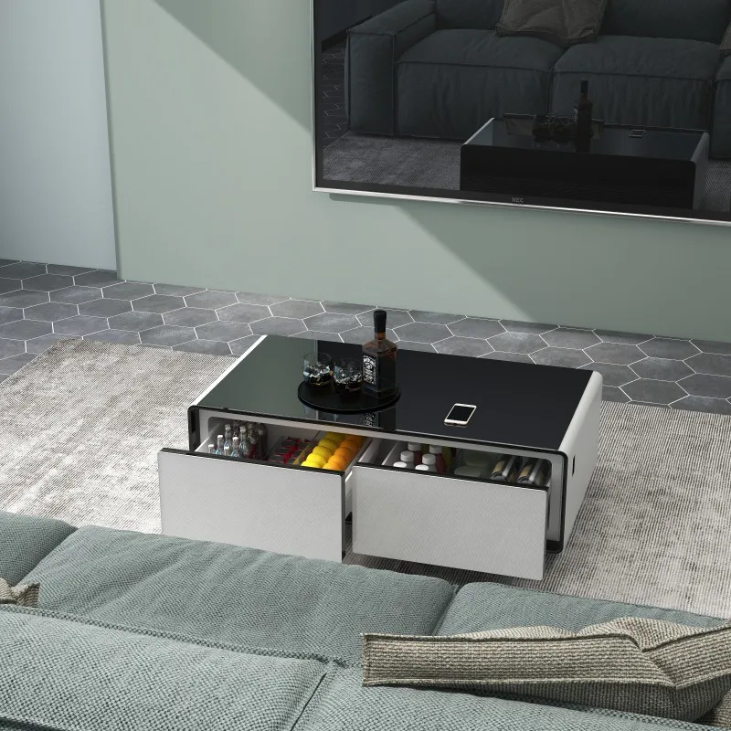 Primst Smart Coffee  Table Cooling Refrigerator For Wine Double Doors Dual Zone Wine and Beverage Coolers Beer Fridge