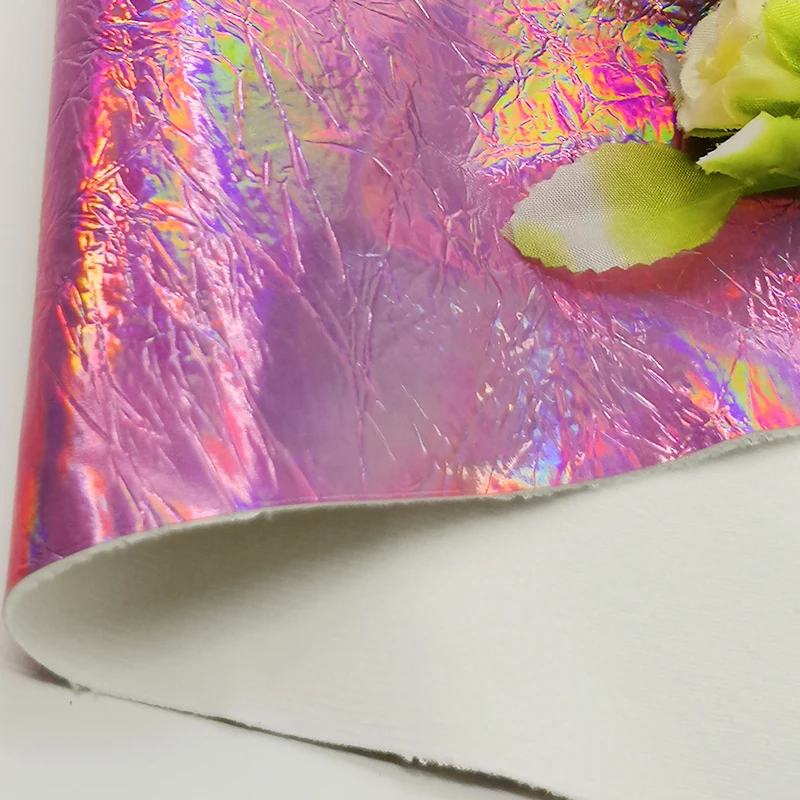 
Hot Stamp Reactive Films Synthetic Leather Shiny Hot Stamping Foil Faux Pvc Pu Leather Use For Bags 