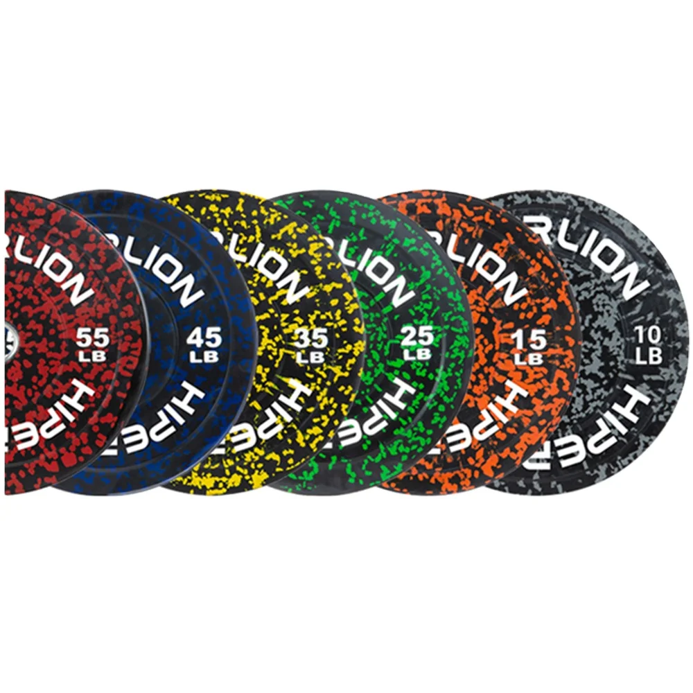 High Temp Rubber Mix Barbell Lbs Rubber 35Lbs Crumb Bumper Plates With Color Dots
