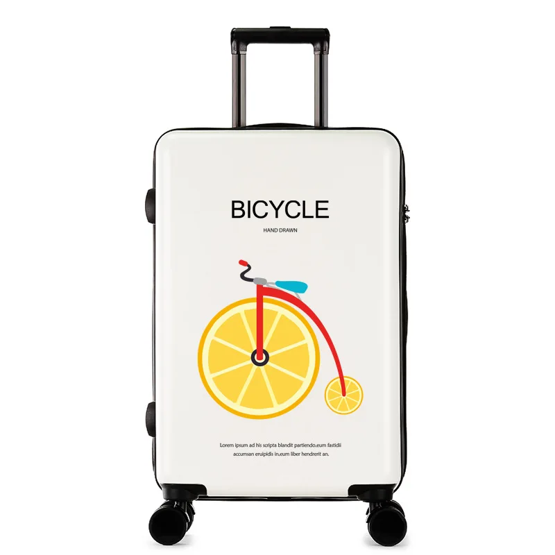 DIY UV Printed Trolley Cartoon Cabin Travel Luggage Suitcase SPINNER Color TPU Customized ABS OEM Long-distance Travel Women 100
