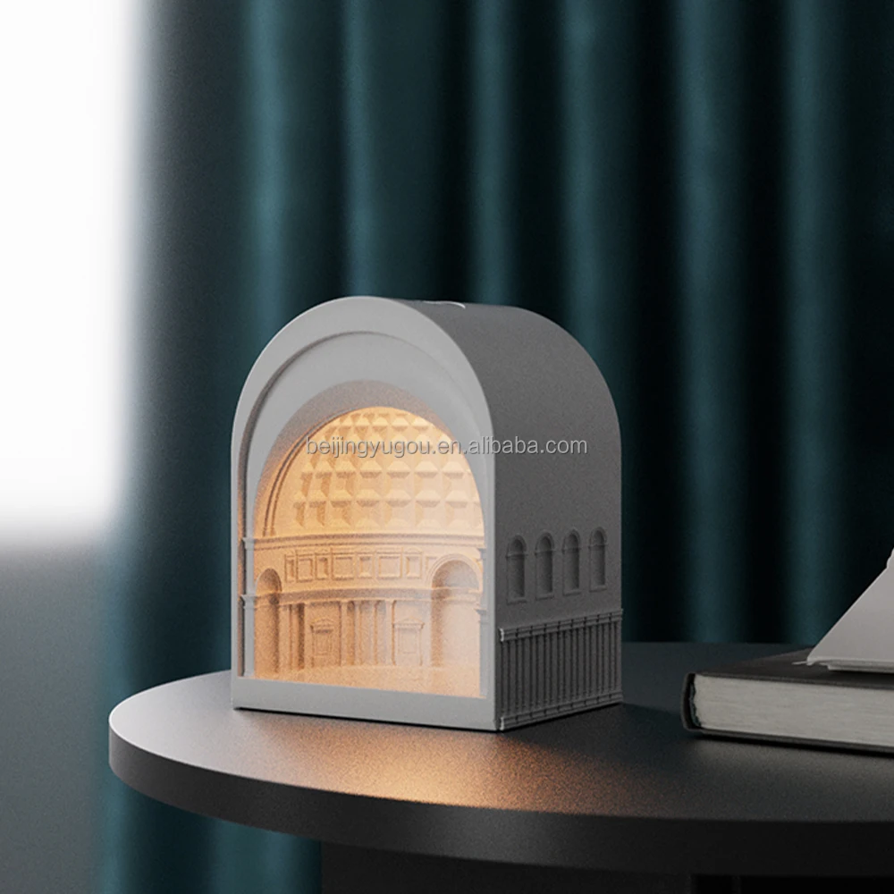 Designer Pantheon Cement Line Control Table Lamp Unique Luxury Warm Light Bedside Lamp LED DC Modem Gray Concrete Modern DC 5V