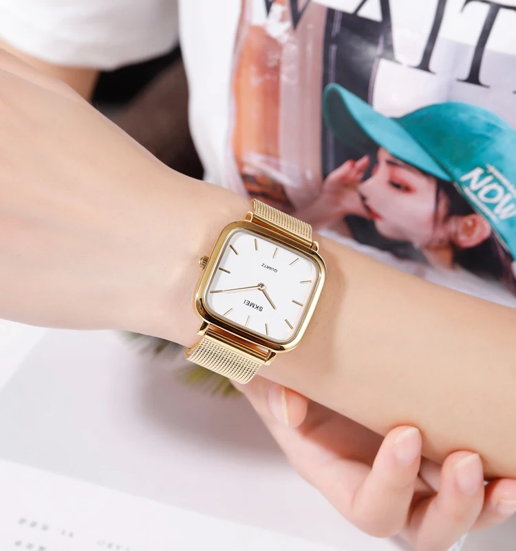 Fashion Dress Watches Skmei Reloj 1555 Custom Analog Wrist Watch Large Dial Beautiful Girls Hand Quartz Watches for Women