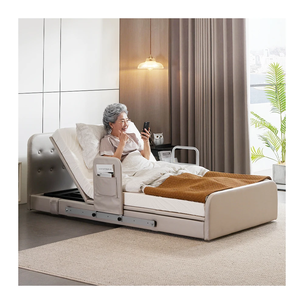 Tecforcare home care hospital bed for elderly care product electric medical bed for home care height adjustable nursing home bed