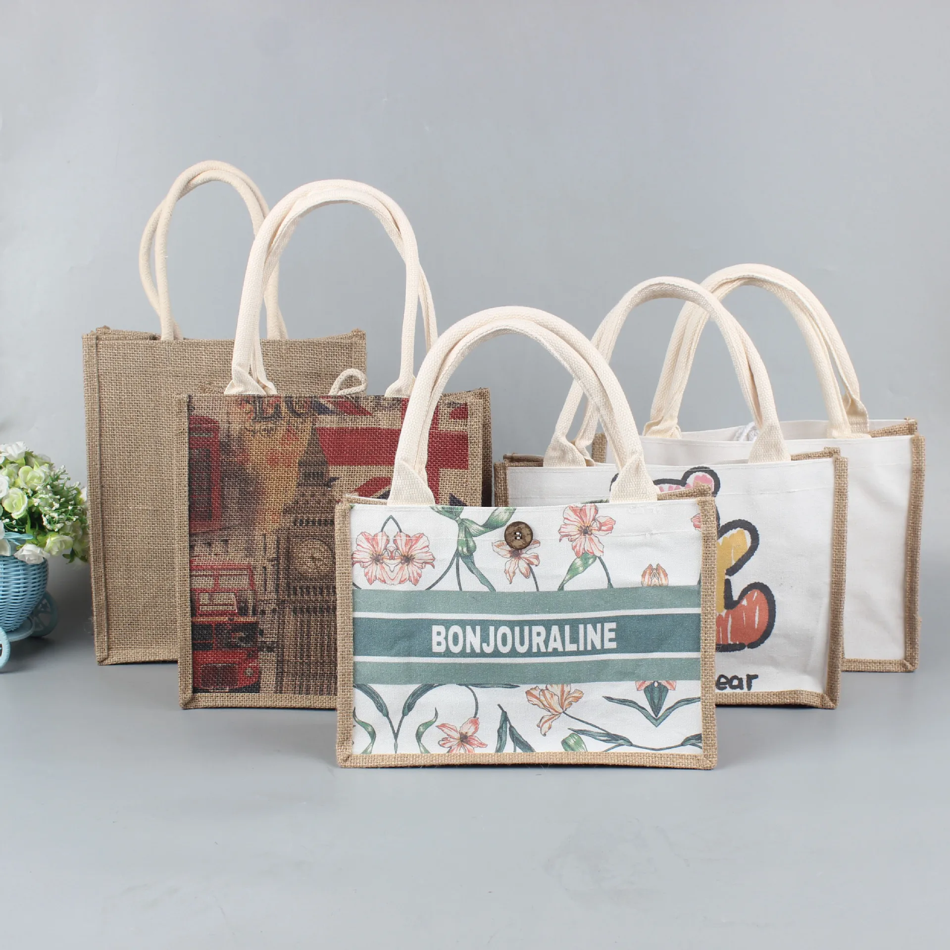 Promotional Design Totebag Large Recycled Shopping Tote Bag Customised Cotton Canvas Tote Bags With Custom Printed Logo