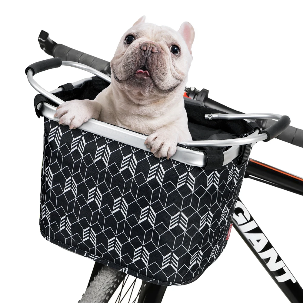 Manufacturer wholesale large capacity aluminum frame shopping bicycle front rack basket foldable bicycle basket for storage
