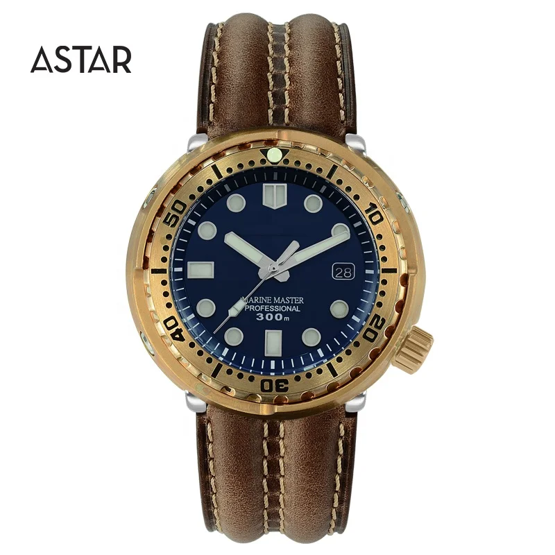 1pcs custom logo luxury 30atm cusn8 bronze diving diver japan nh36 mechanical automatic watch case man with bronze buckles