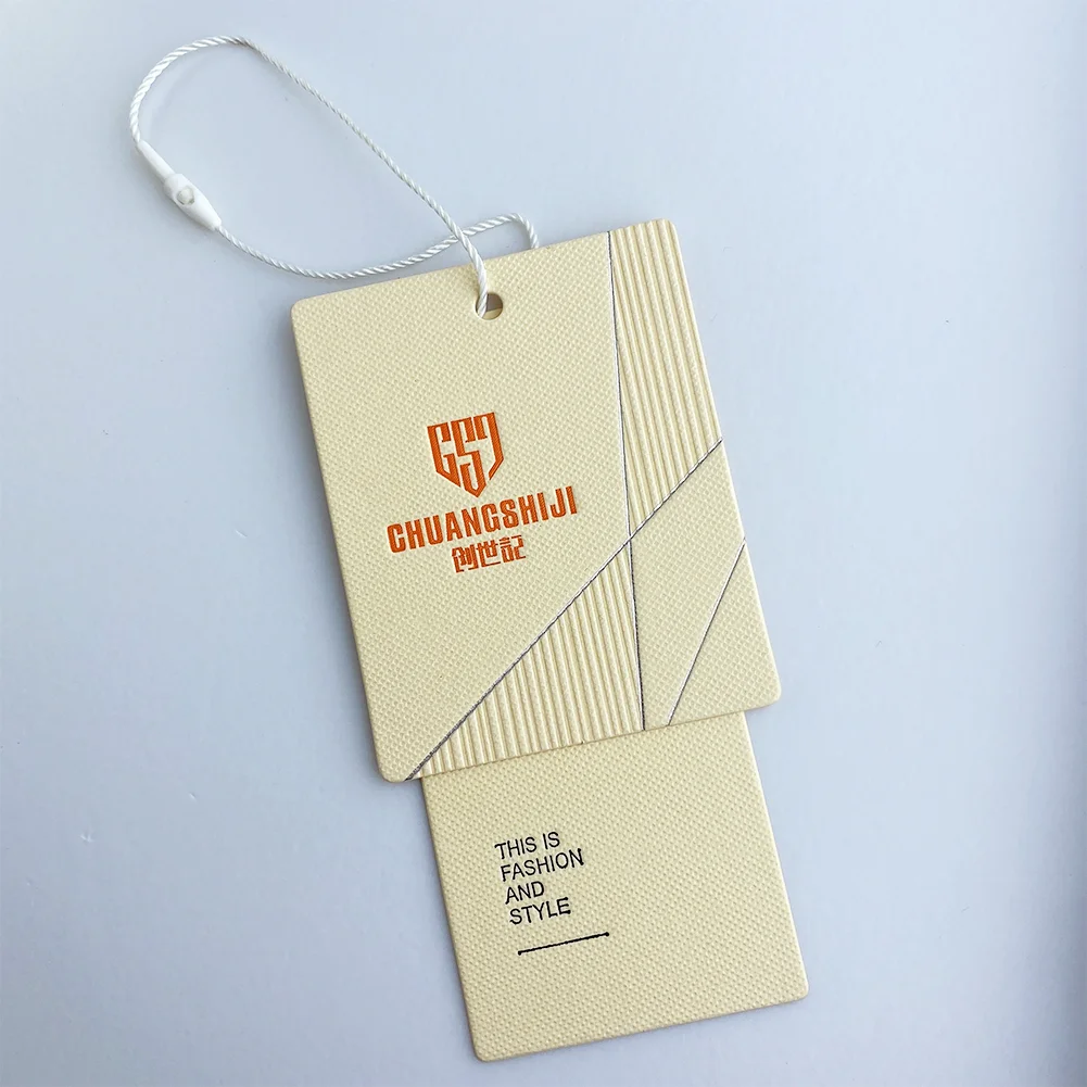 High Quality Canvas Custom Hang Tag With Grommet And String For Label Clothes