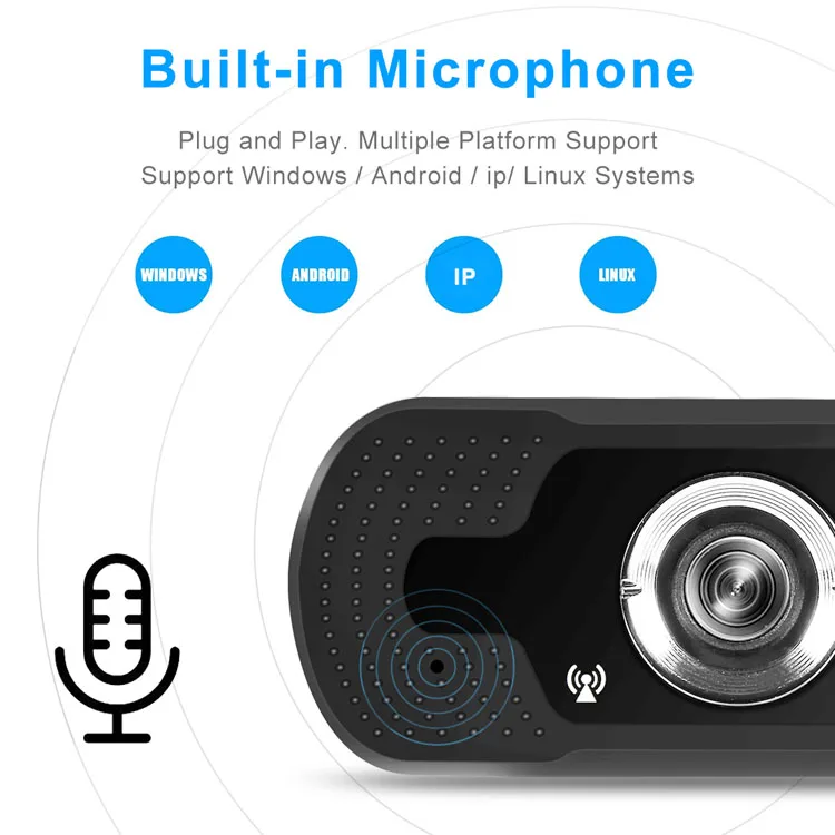 USB FULL HD 1080P Free Drive Webcam with Microphone Live Broadcast Webcam Video